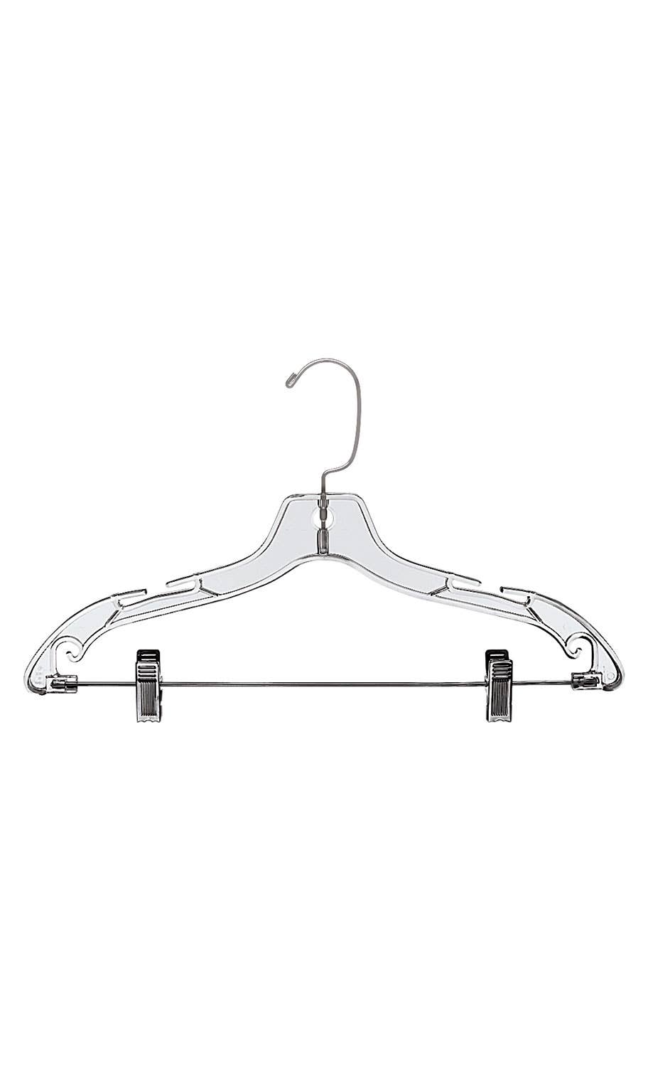 Store Supply Warehouse - 17" Clear Plastic Suit Hangers - Case of 100