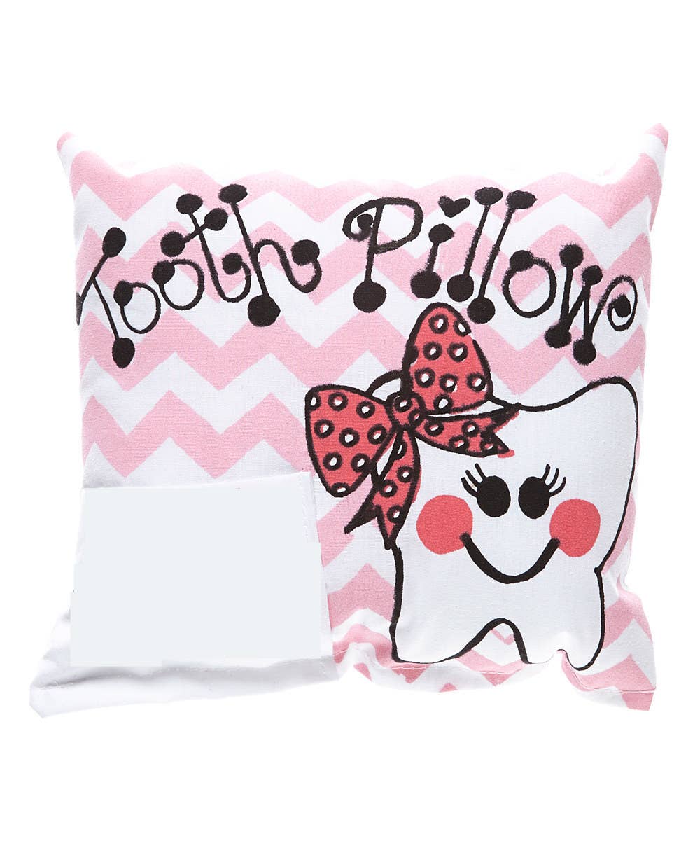Bunnies and Bows - Chevron Pink Girls Tooth Pillow