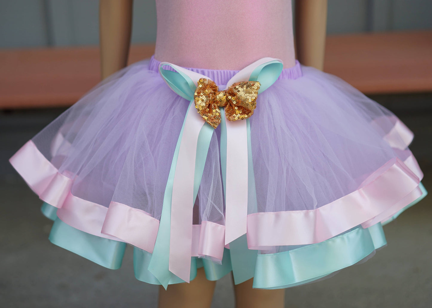 Wenchoice - Unicorn Colors Gold Sequin Bow Tutu Skirt