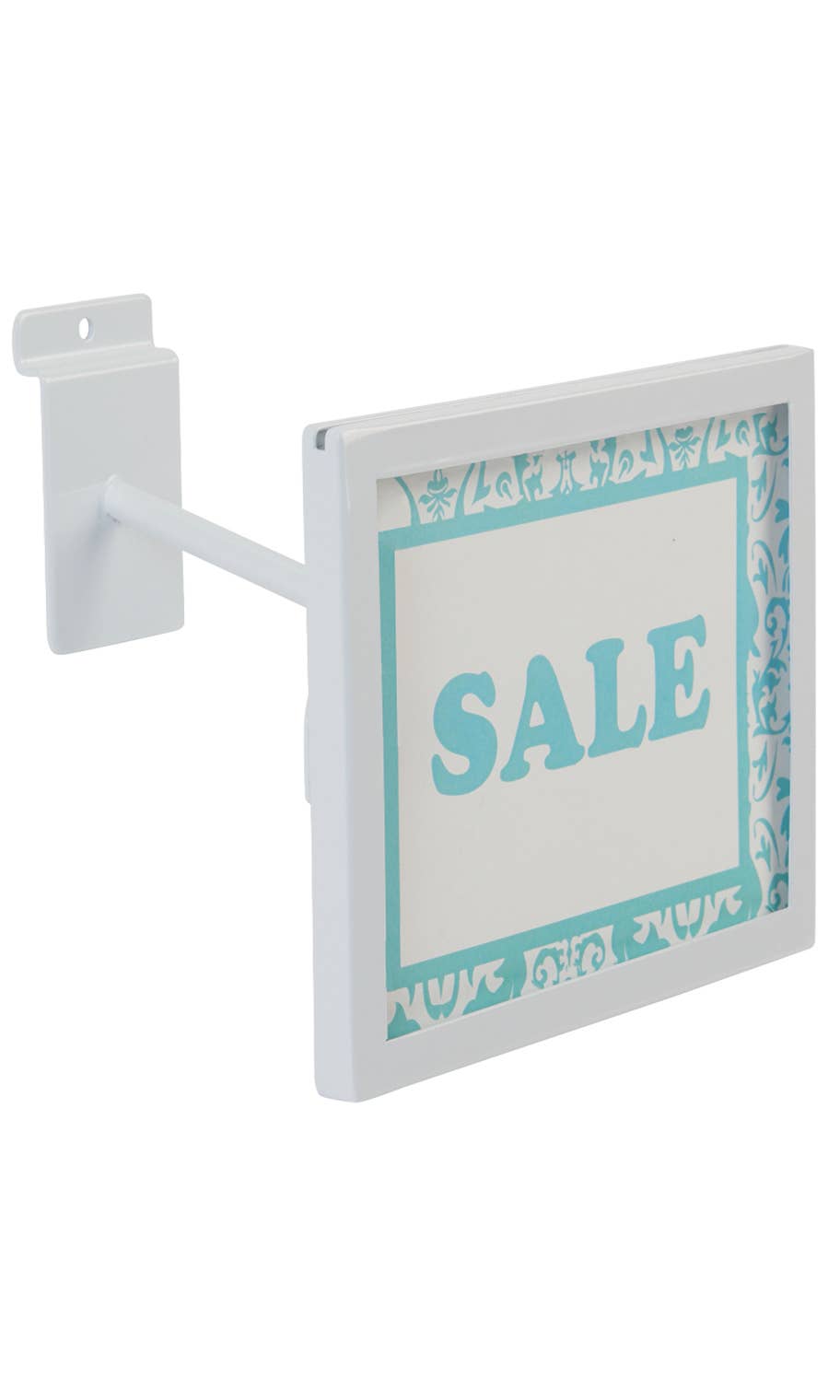 Store Supply Warehouse - Rectangular White Faceout Sign Holder For Slatwall