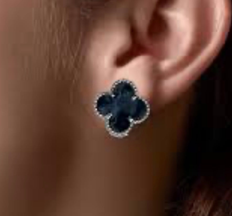 Midnight Clover Studs