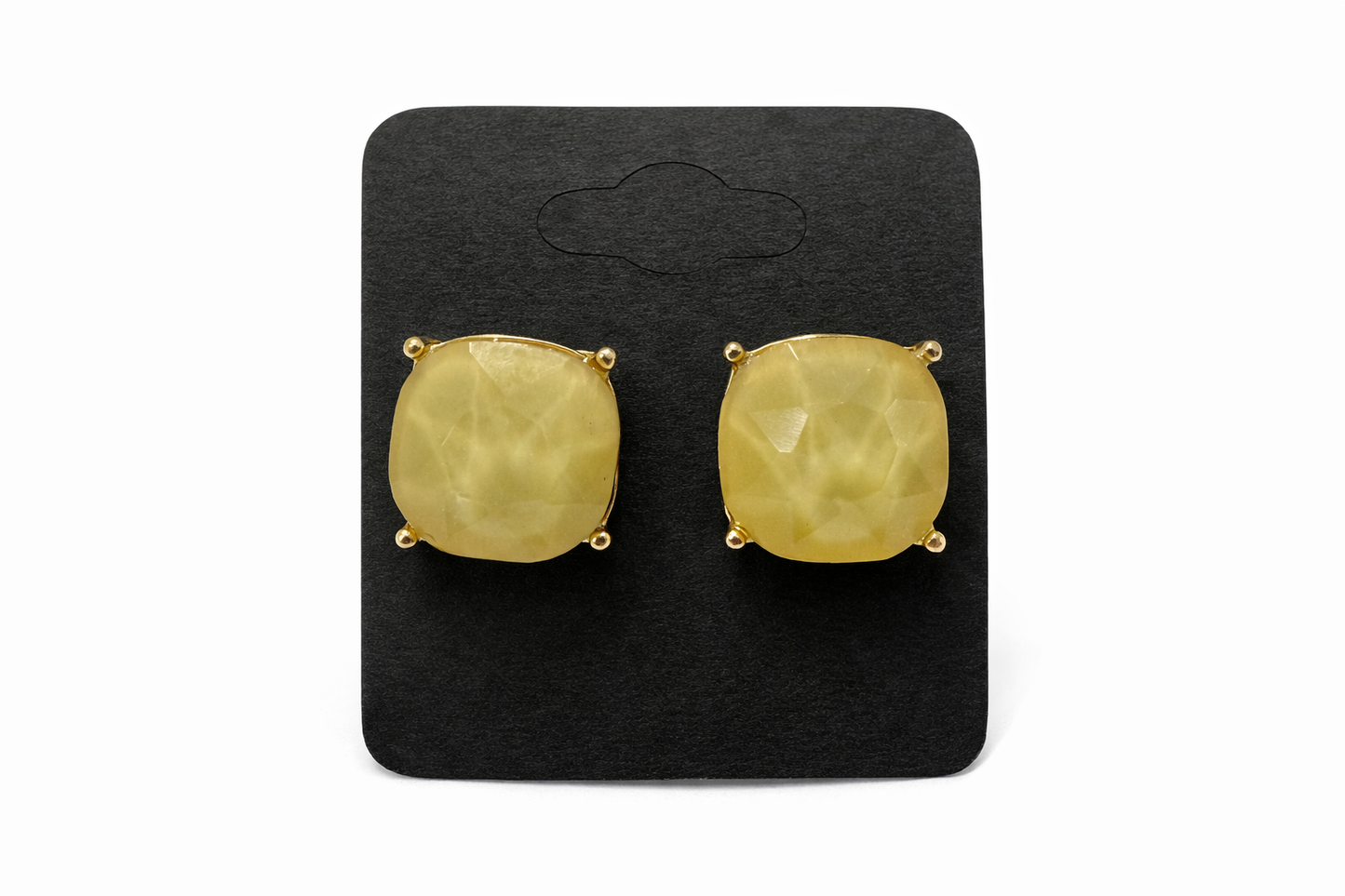 Faceted Stone Stud Earrings