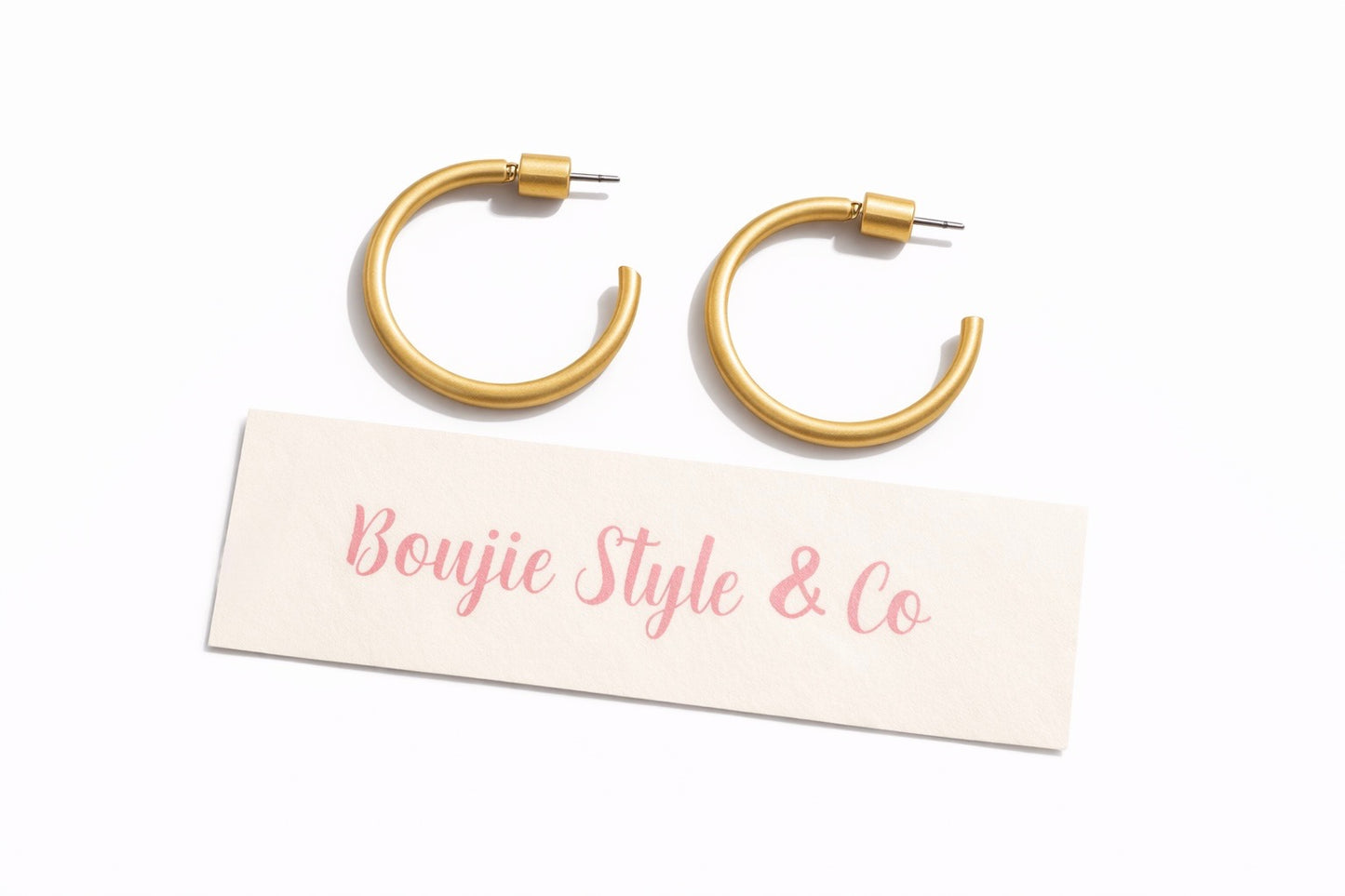 Ete Small Brushed Hoop Earrings