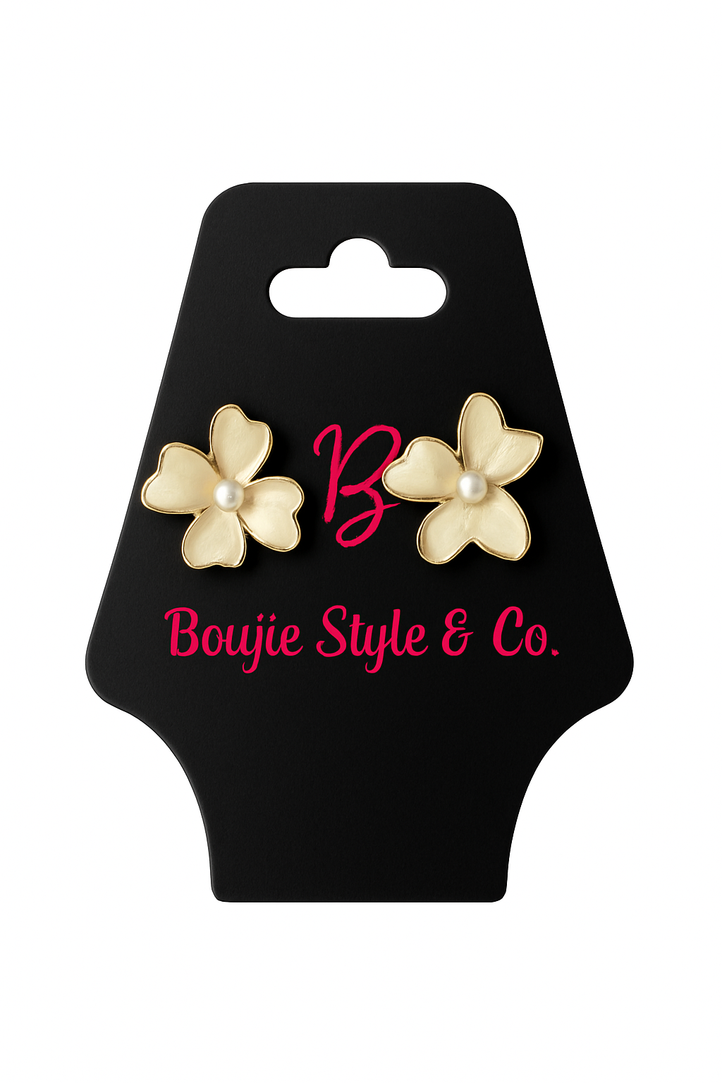 Floral Pearl Stud Earrings
