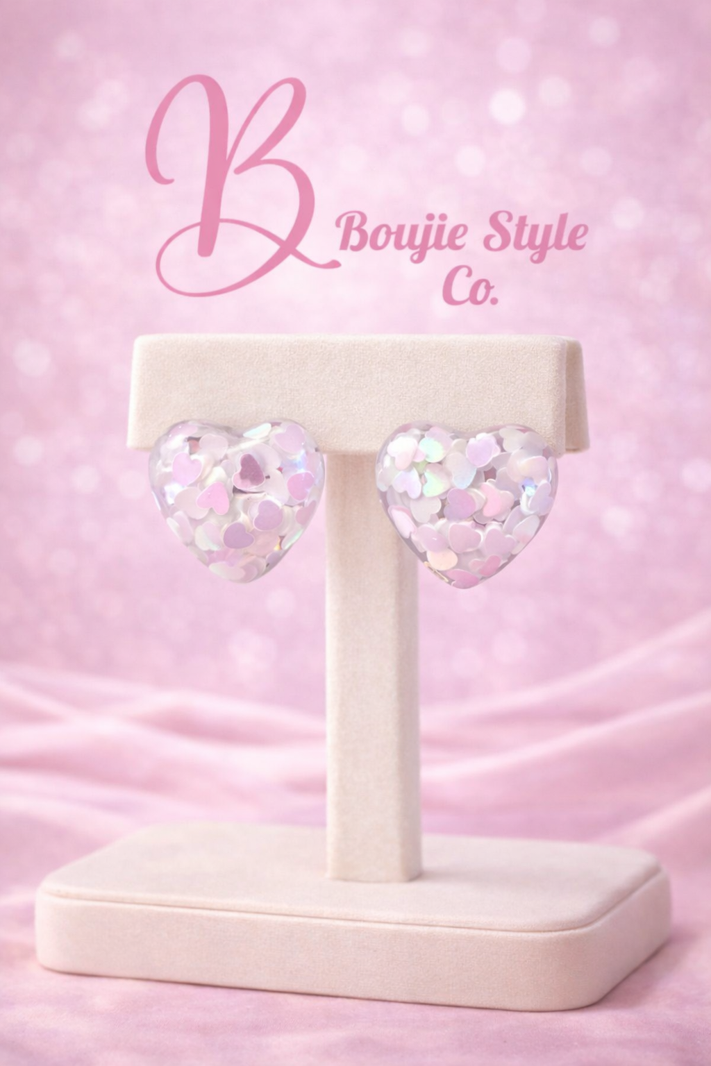 Iridescent Love Stud Earrings