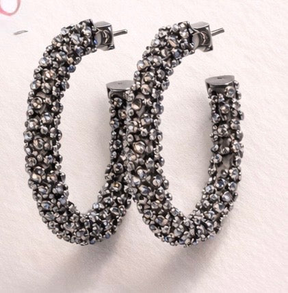 Luxe Pavé Hoop Earrings