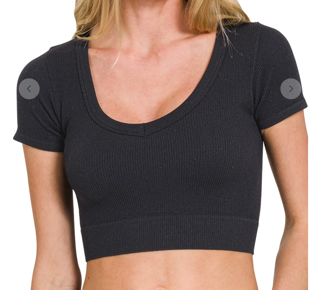 Ribbed Cropped Tee