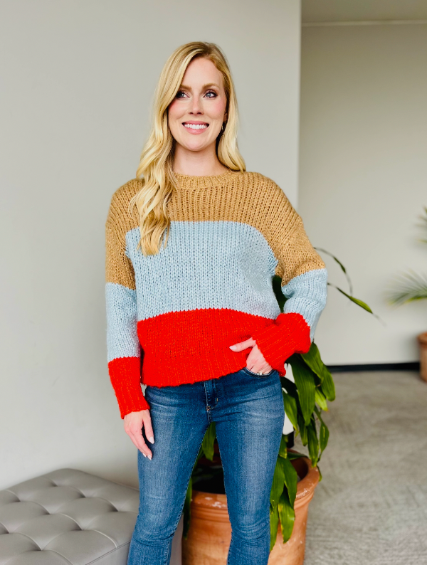 CC Color Block Sweater