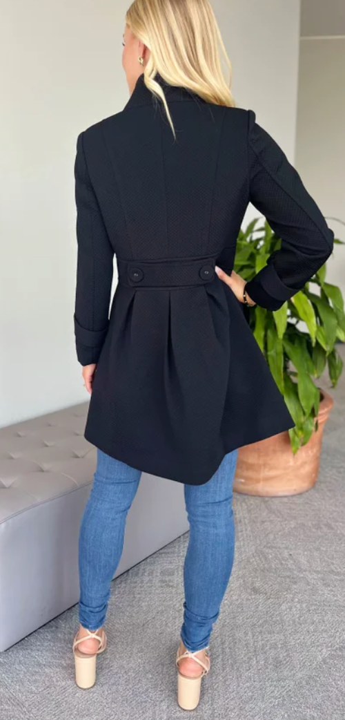 Carole Christian Black Signature Peacoat