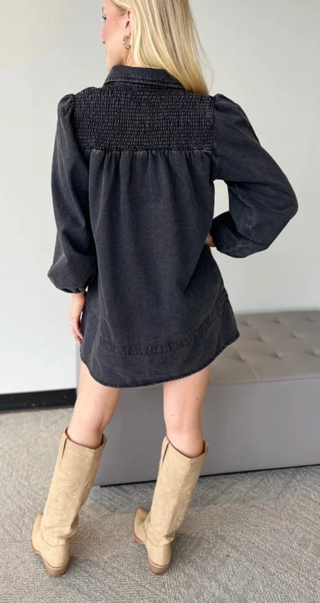 Everyday Smocked Denim Dress