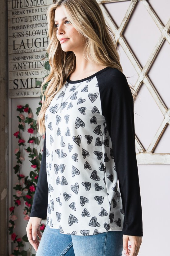 Heartbreaker Chic Raglan Top