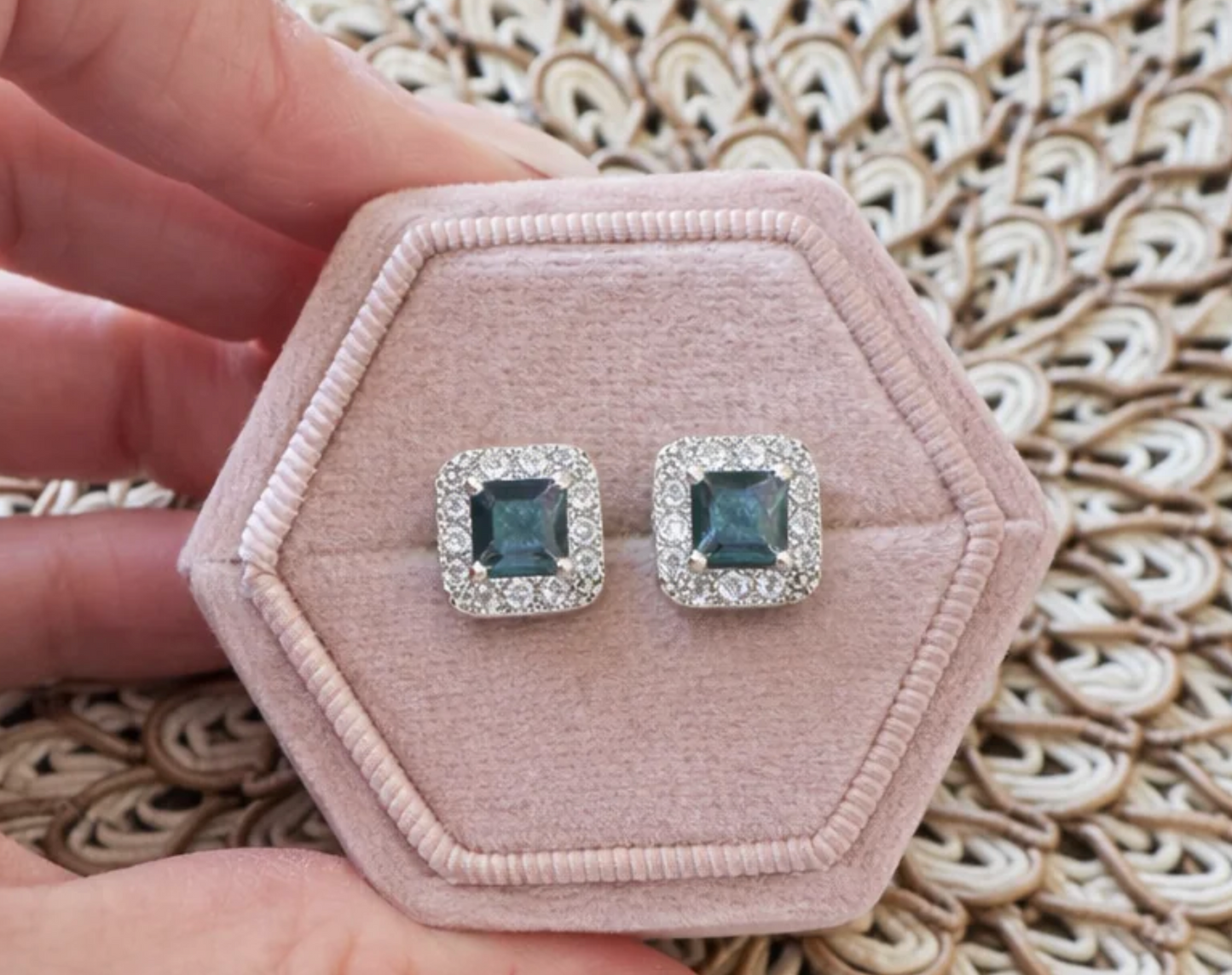 Mermaid Halo Sparkle Stud Earrings