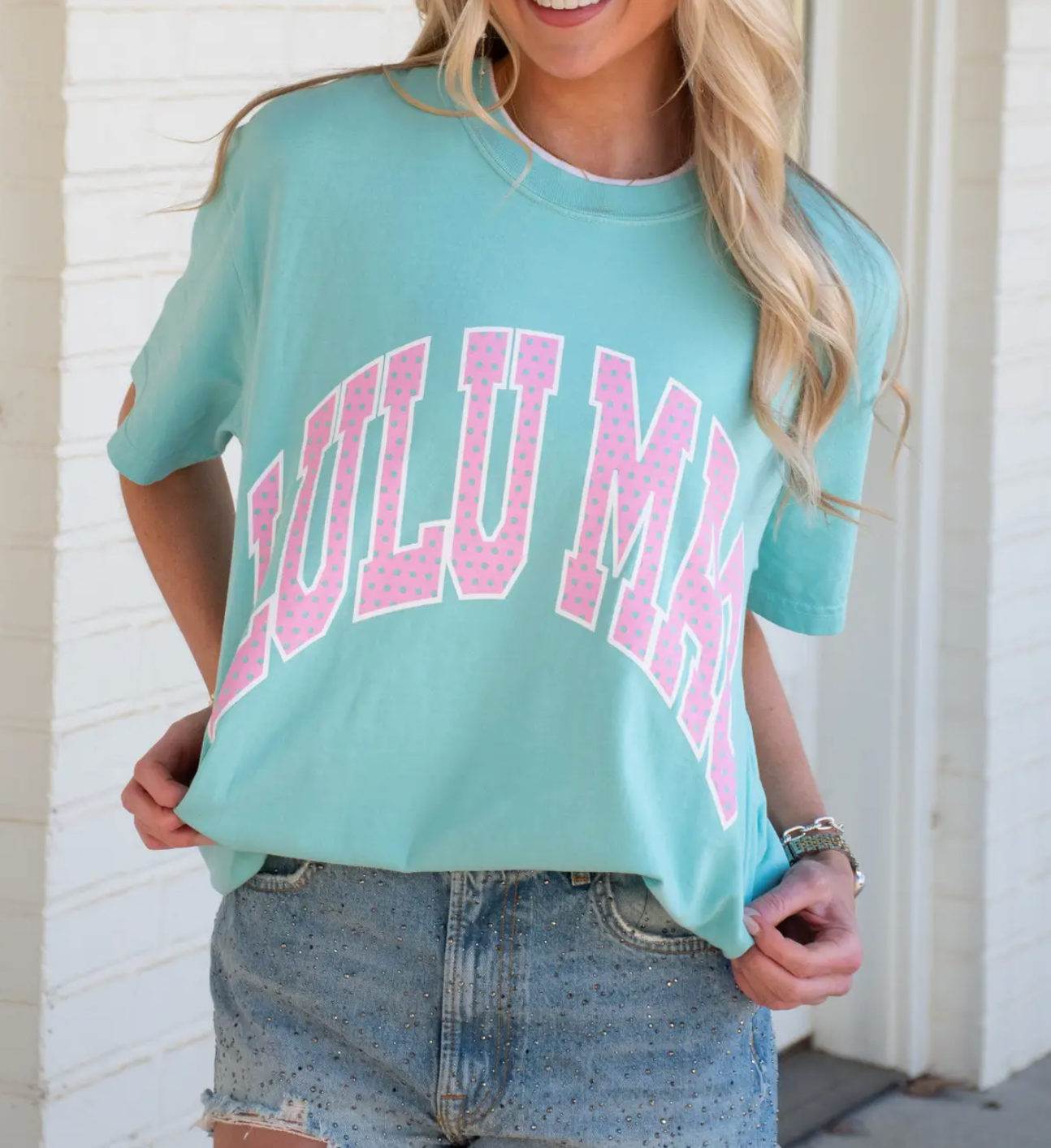 Girlie Girl Originals - LM-CM-1000 polka dot Adult Chalky Mint Comfort Colors Tee