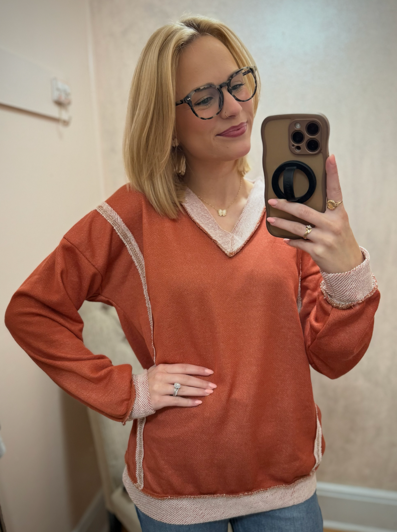 The Off-Duty Boujie V-Neck Pullover