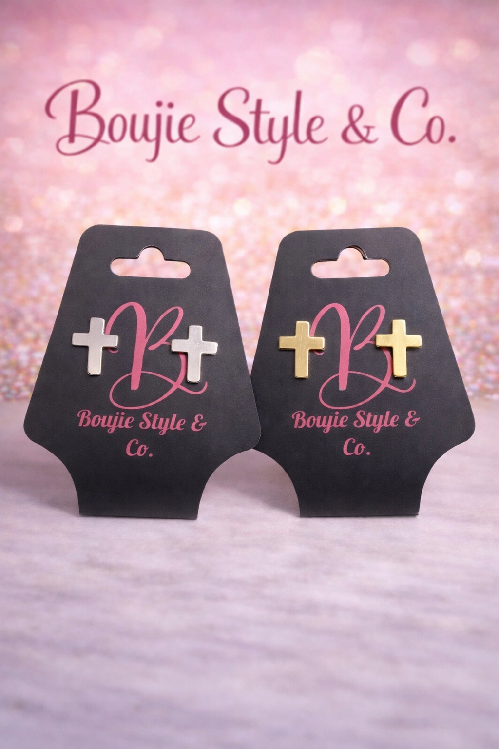 Timeless Faith Cross Stud Earrings
