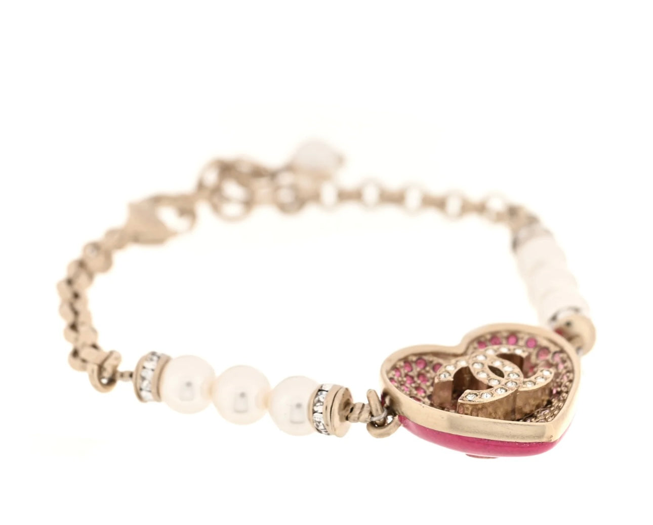 Dual Amour Pearl Heart Bracelet