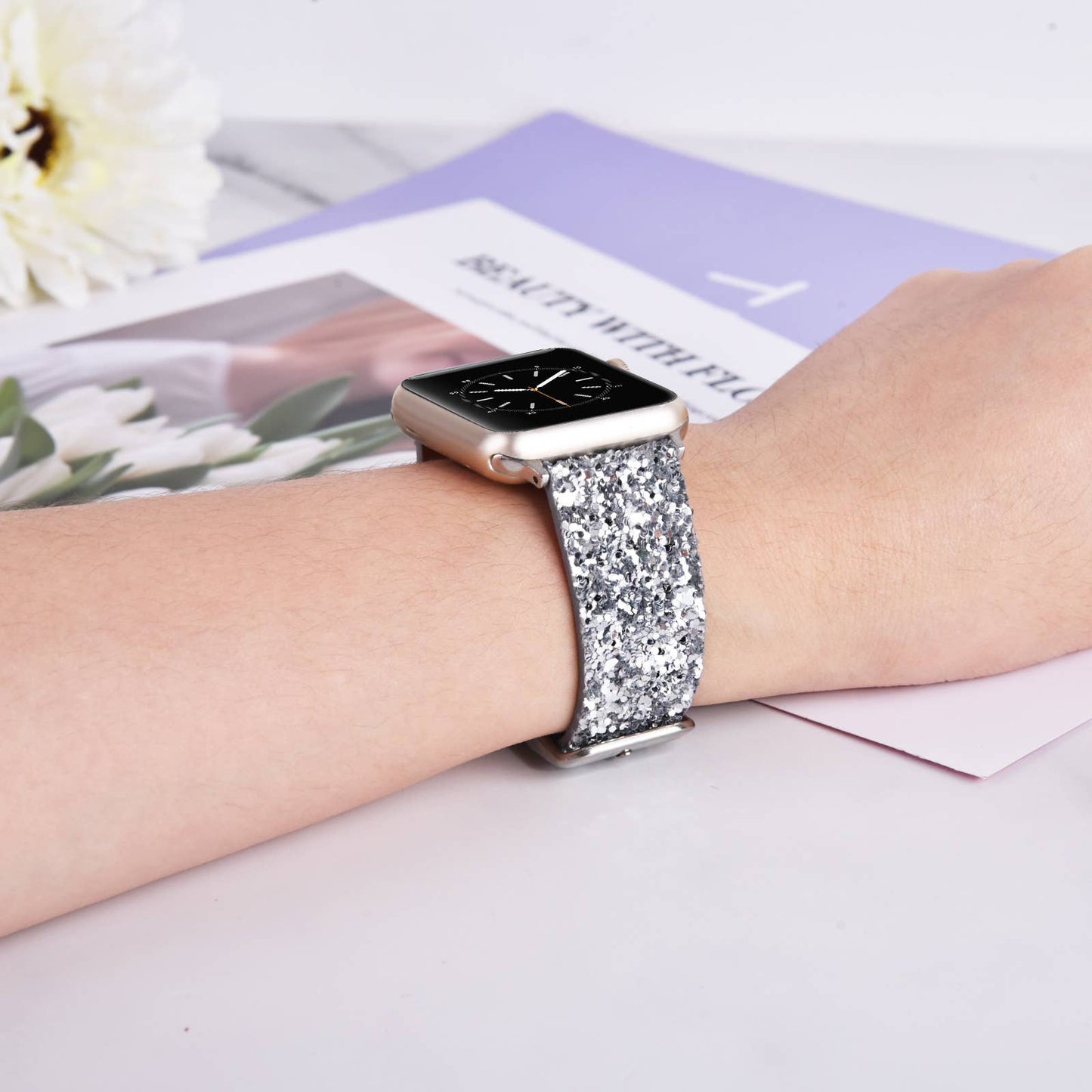 ShopTrendsNow - Shiny Glitter Leather Apple Watch Party Band New Years