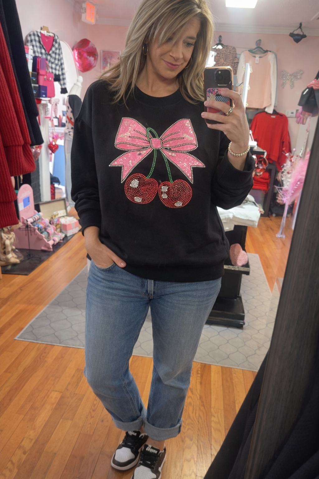 Cherries with a bow on top