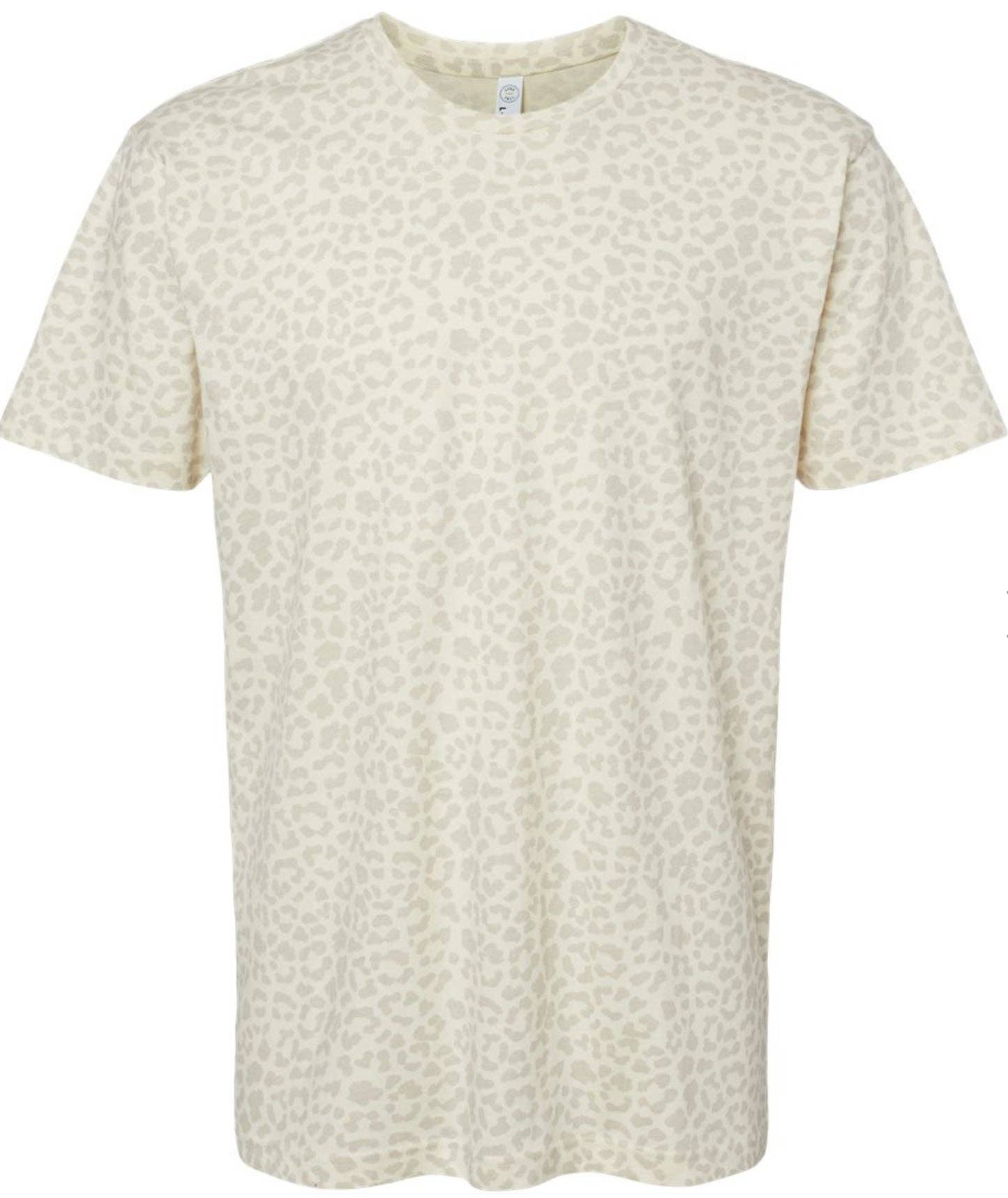 Ms Bleached Tees N More - LAT Short Sleeve Unisex Natural Leopard