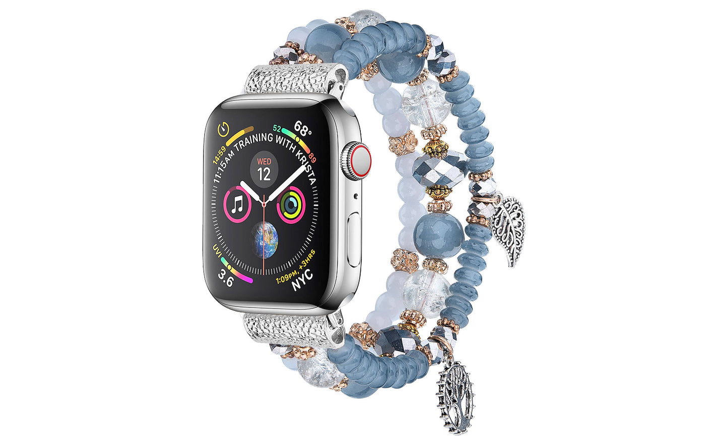 ShopTrendsNow - Beaded Apple Watch Elastic Bracelet Band