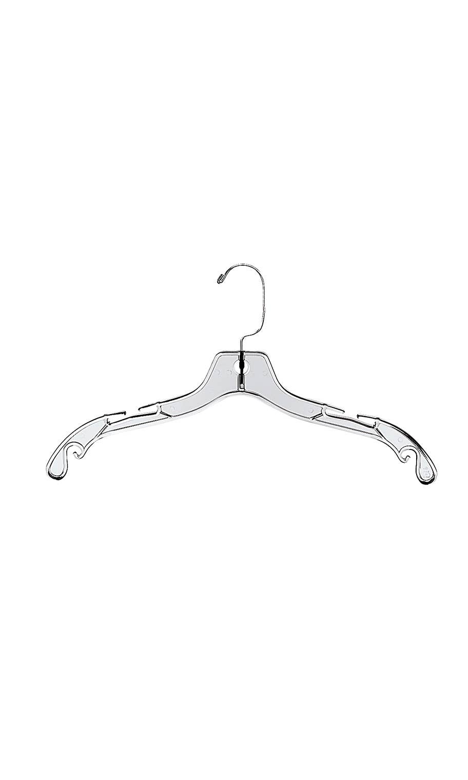 Store Supply Warehouse - 17" Economy Clear Plastic Dress Hangers - Case of 100