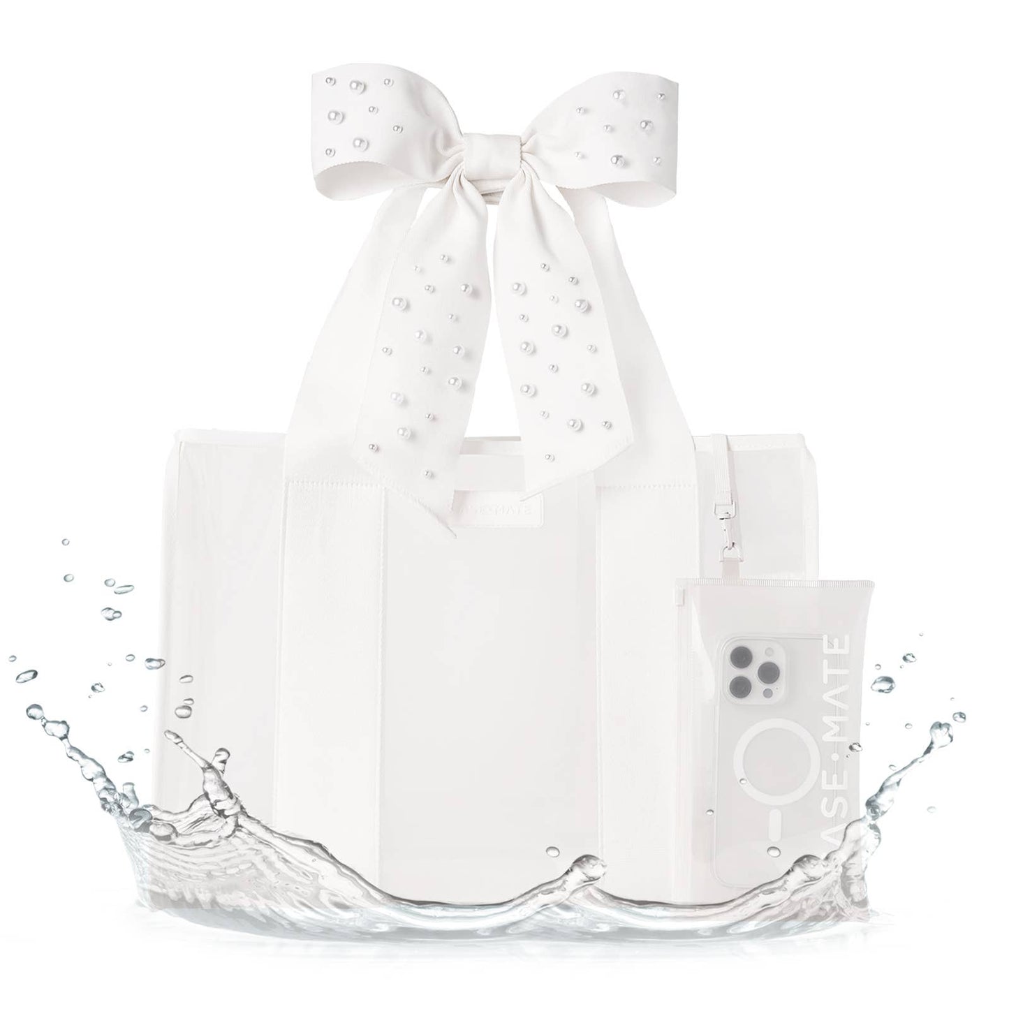 Case-Mate - Case-Mate Ivory Pearl Bow Jelly Tote Bag