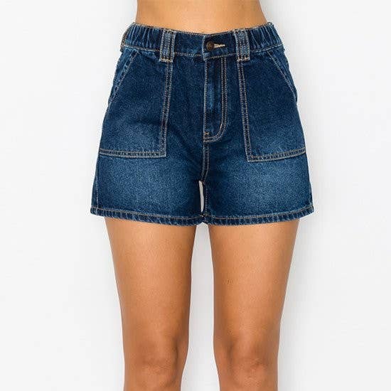 BLUE AGE - RIGID PATCH POCKET SHORTS STRETCHED