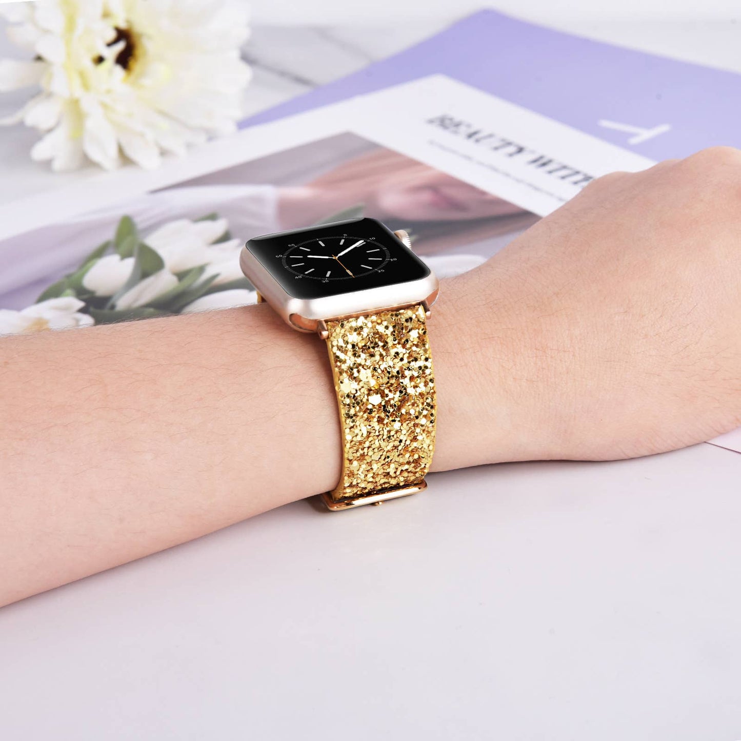 ShopTrendsNow - Shiny Glitter Leather Apple Watch Party Band New Years