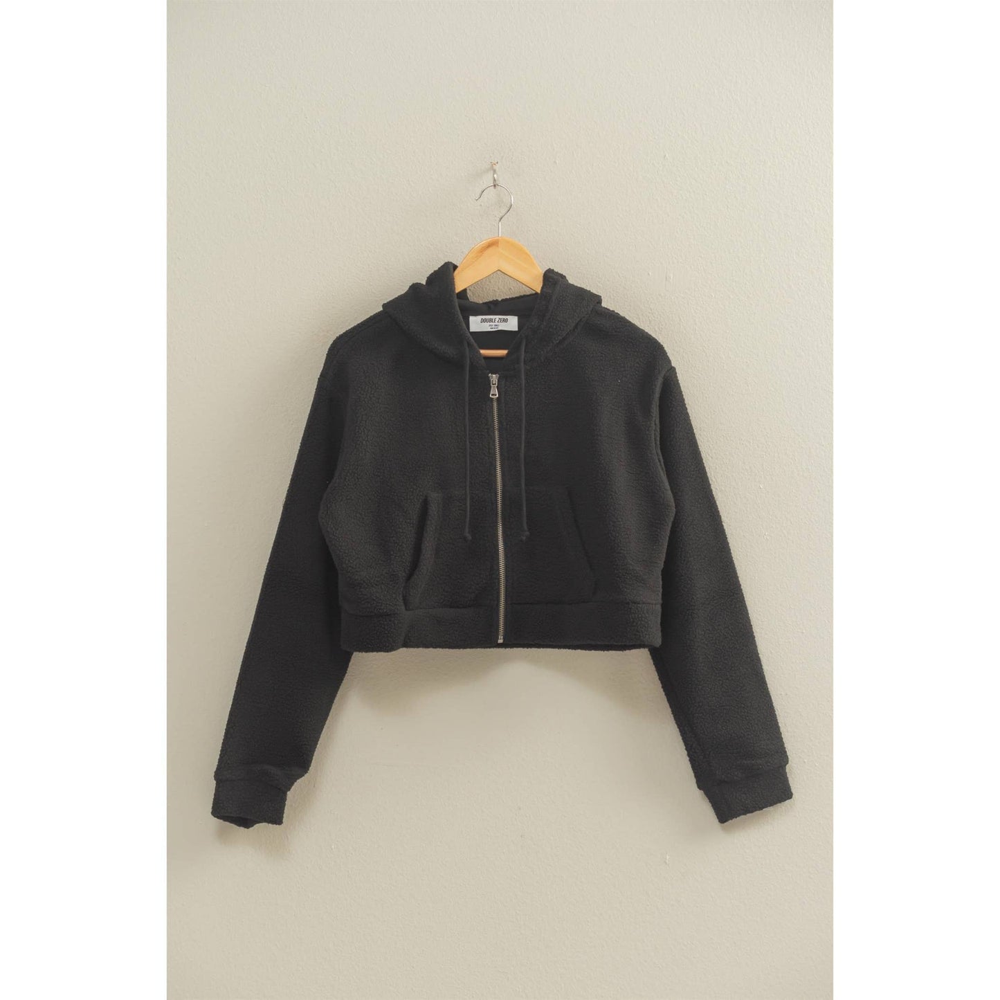 HYFVE - Sherpa Cropped Zip Up Hoodie