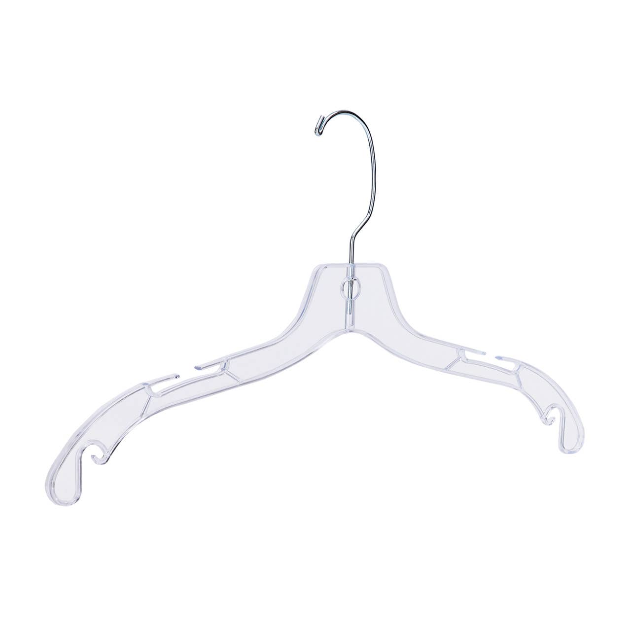 Store Supply Warehouse - 17" Economy Clear Plastic Dress Hangers - Case of 100
