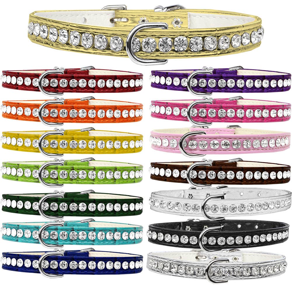 Mirage Pet Products - Designer Faux Croc Beverly Style Dog Collar