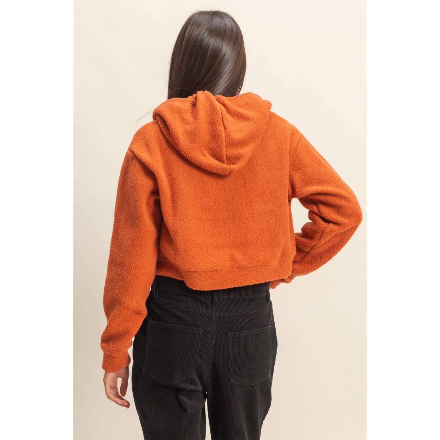 HYFVE - Sherpa Cropped Zip Up Hoodie