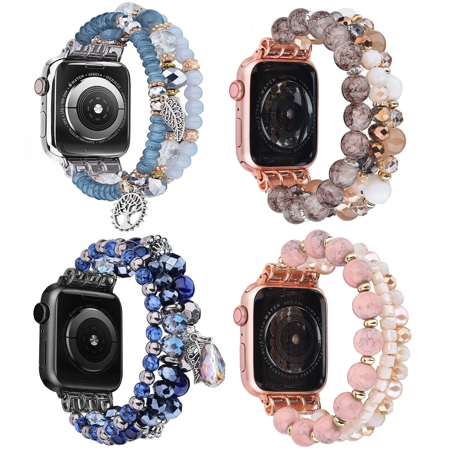 ShopTrendsNow - Beaded Apple Watch Elastic Bracelet Band