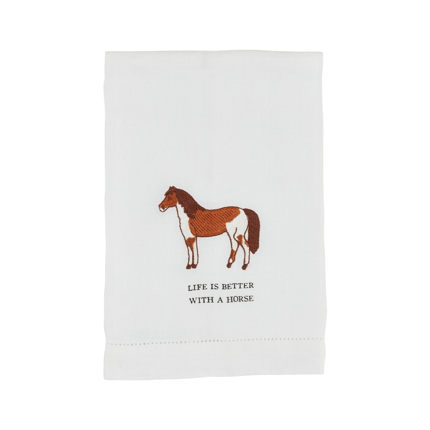 Life Horse Embroidery Towel