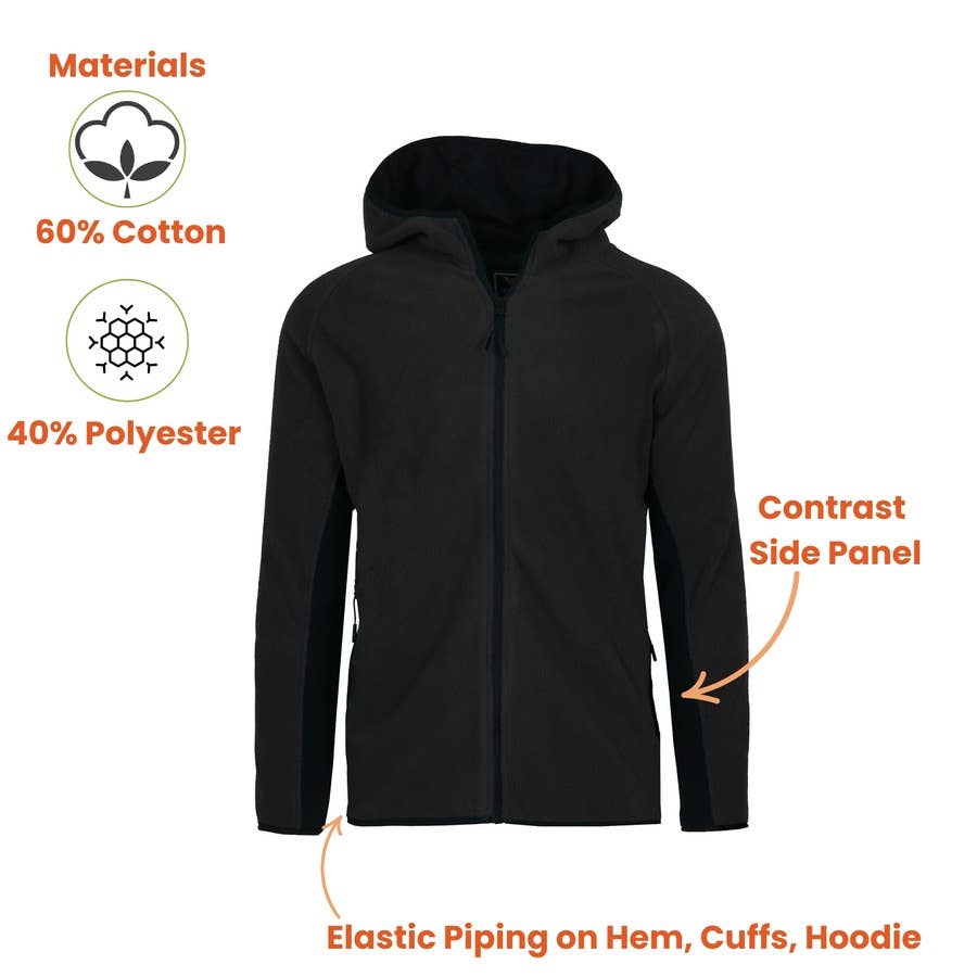 Galaxy By Harvic - Women's Loose-Fit Polar Fleece Tech Zip Hoodie