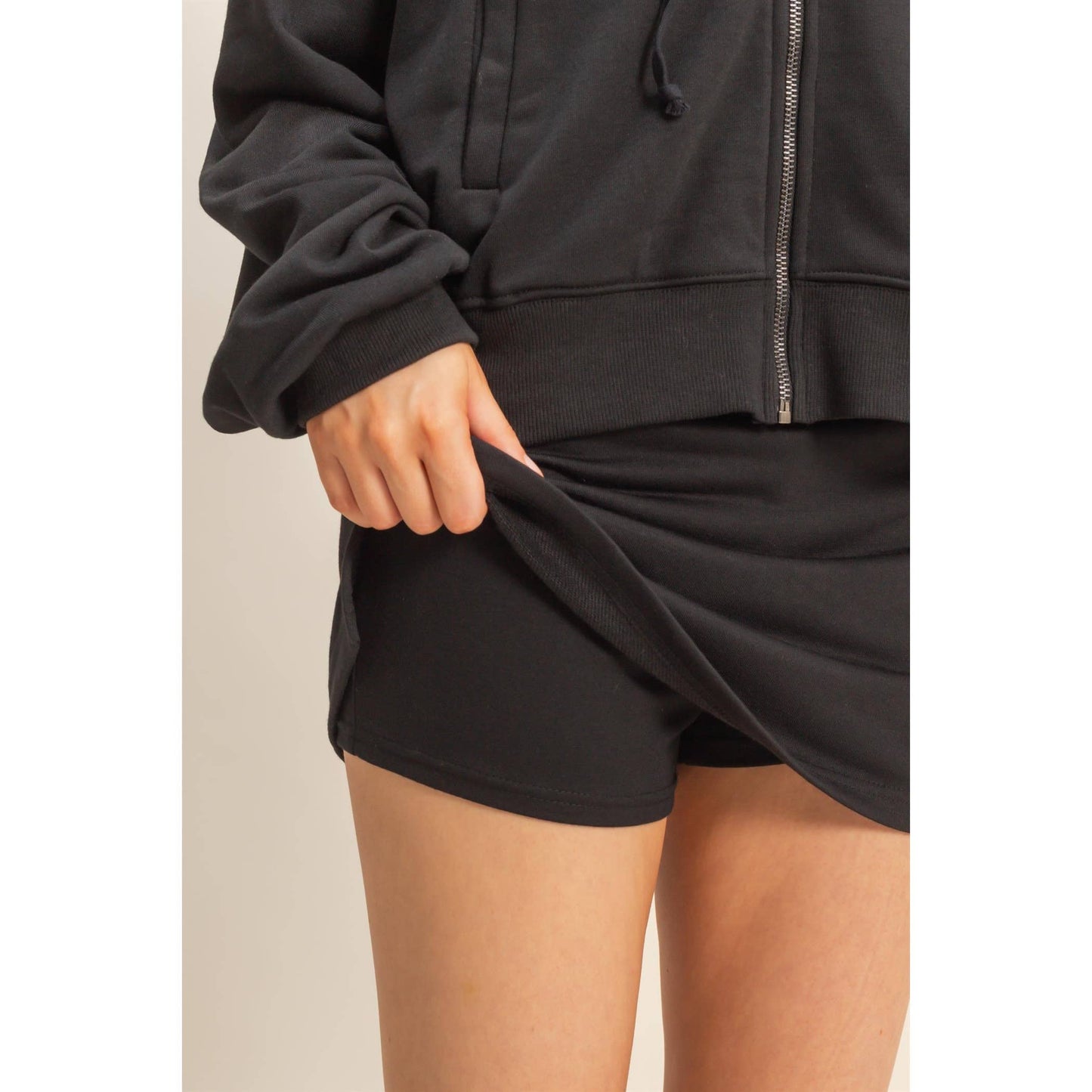 HYFVE - Casual Hoodie And Skorts Set
