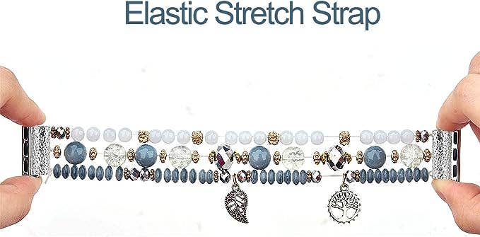 ShopTrendsNow - Beaded Apple Watch Elastic Bracelet Band
