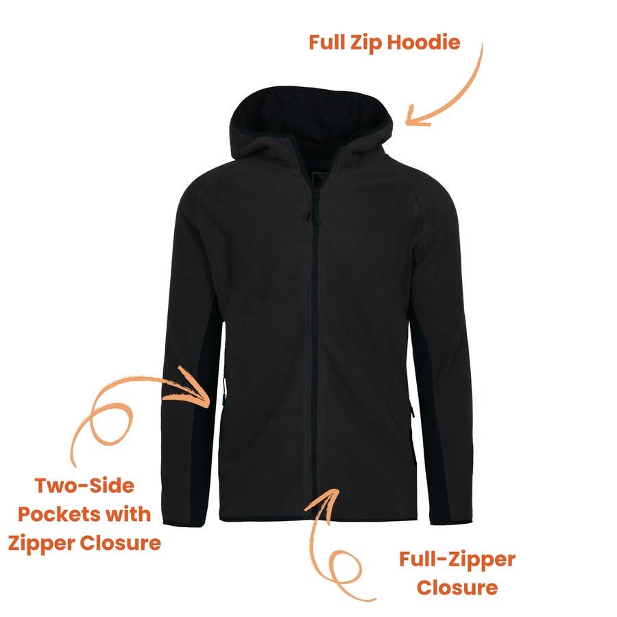 Galaxy By Harvic - Women's Loose-Fit Polar Fleece Tech Zip Hoodie