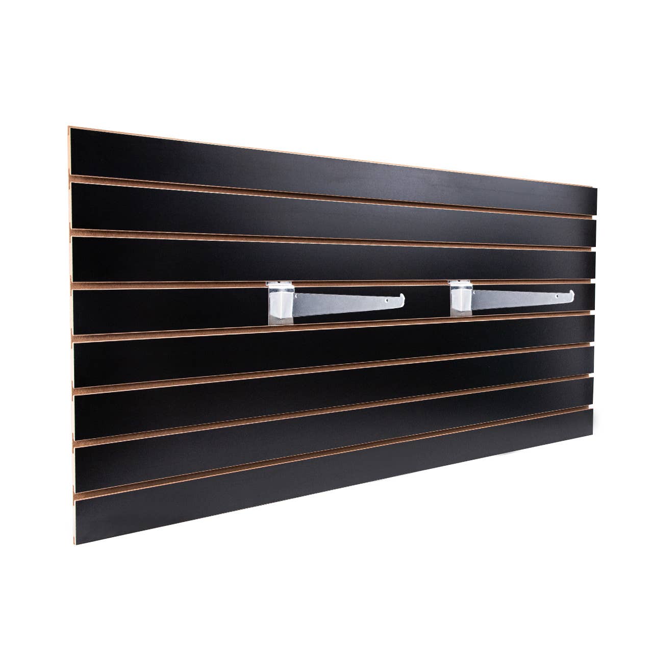 Store Supply Warehouse - 2' X 4' Black Horizontal Slatwall Easy Panels - Pack Of 2