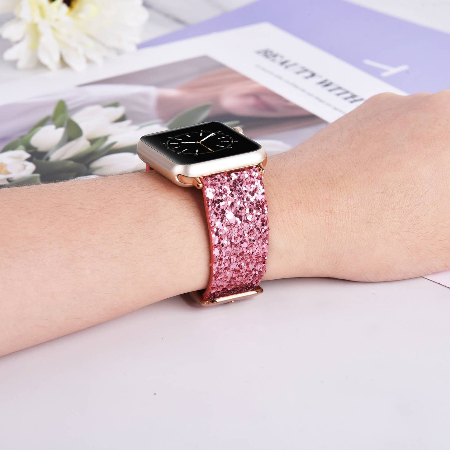ShopTrendsNow - Shiny Glitter Leather Apple Watch Party Band New Years