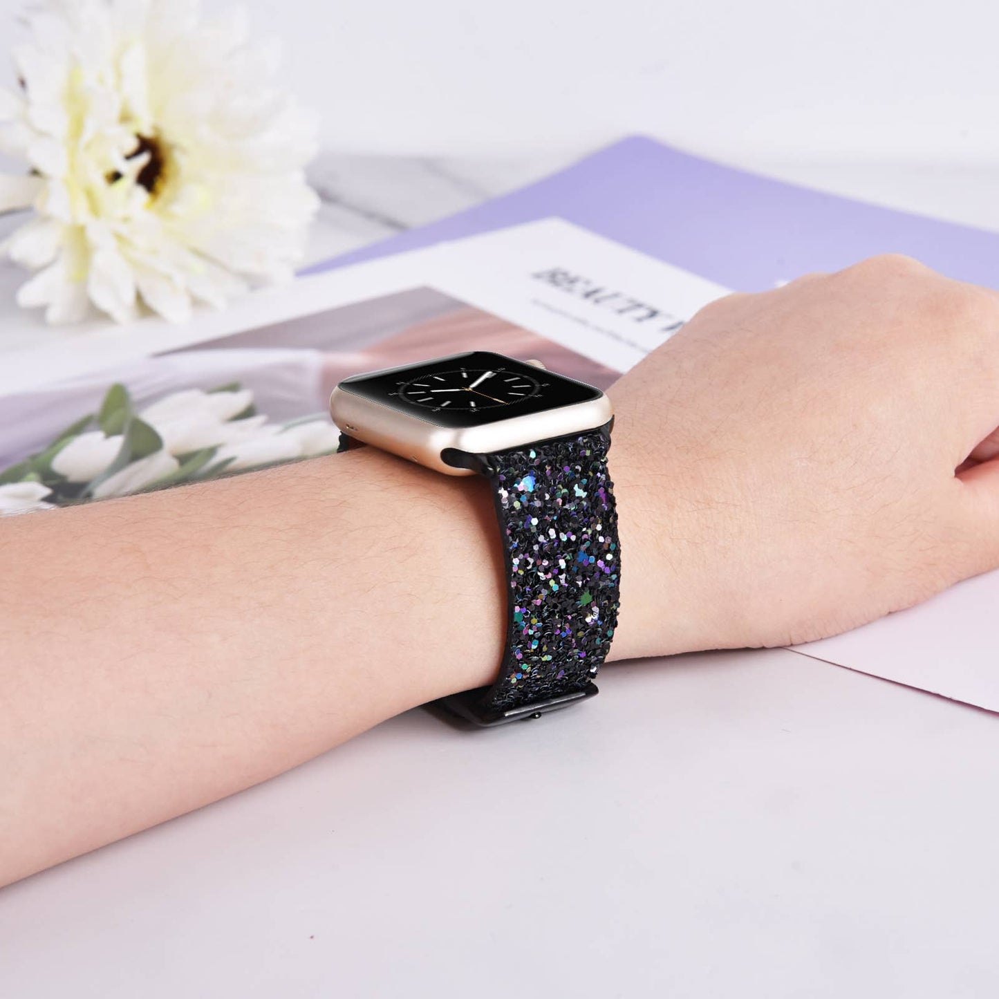 ShopTrendsNow - Shiny Glitter Leather Apple Watch Party Band New Years