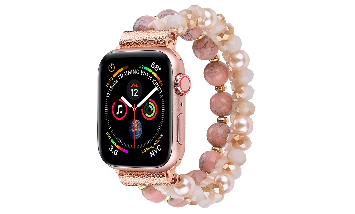 ShopTrendsNow - Beaded Apple Watch Elastic Bracelet Band