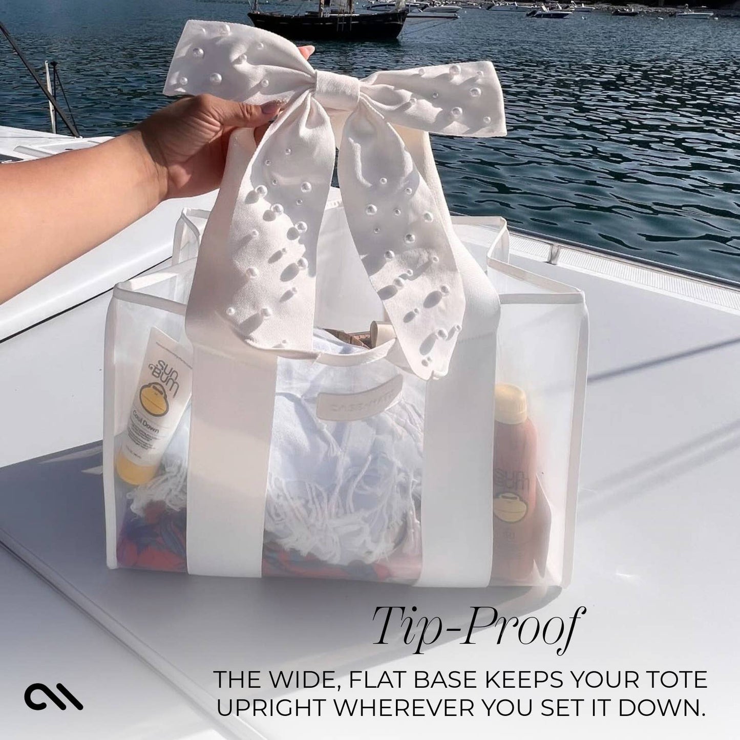 Case-Mate - Case-Mate Ivory Pearl Bow Jelly Tote Bag