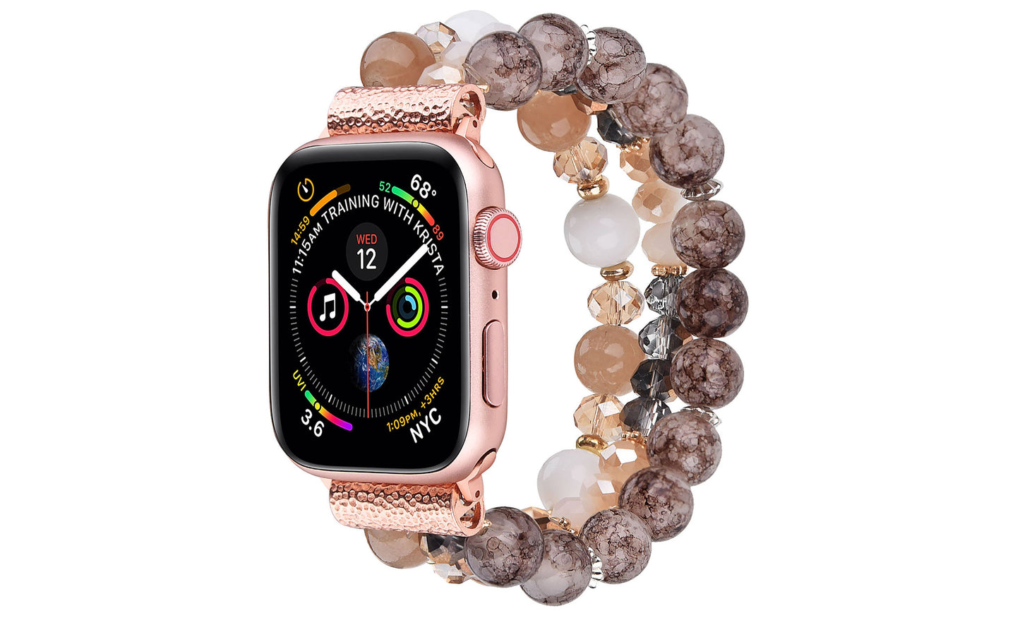 ShopTrendsNow - Beaded Apple Watch Elastic Bracelet Band