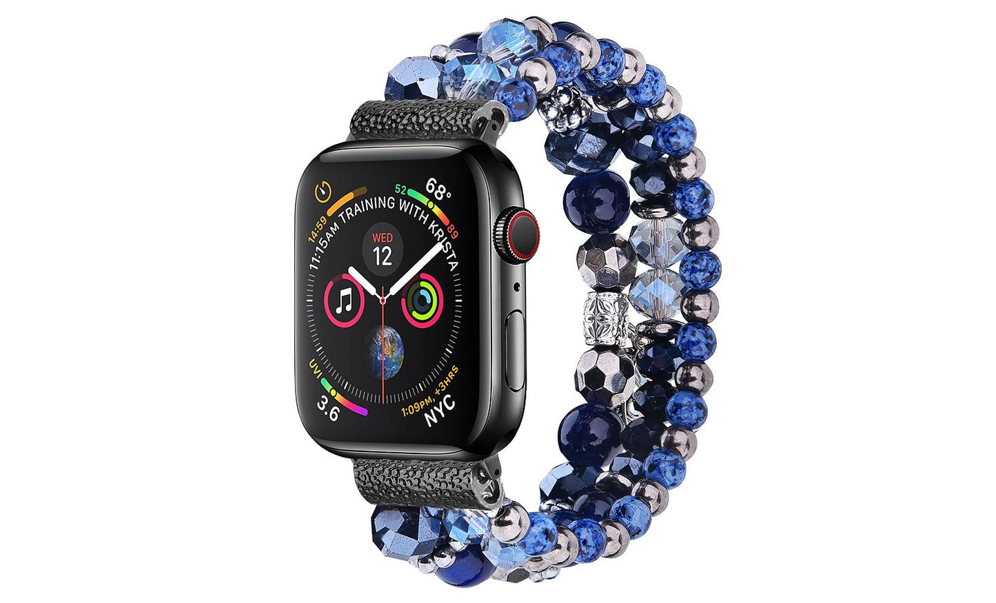 ShopTrendsNow - Beaded Apple Watch Elastic Bracelet Band