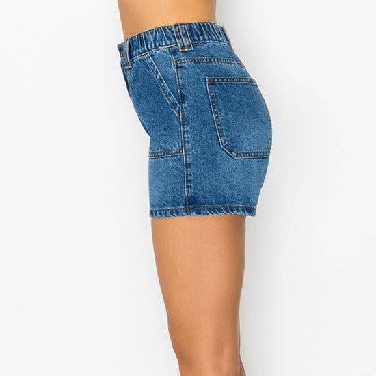 BLUE AGE - RIGID PATCH POCKET SHORTS STRETCHED