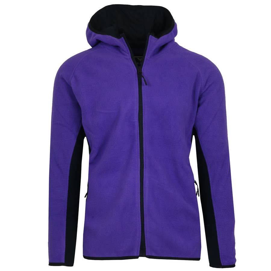 Galaxy By Harvic - Women's Loose-Fit Polar Fleece Tech Zip Hoodie