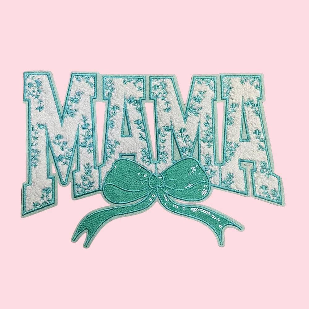 Rosie Posie Patches - MAMA Floral and Coquette Bow Iron On Patch