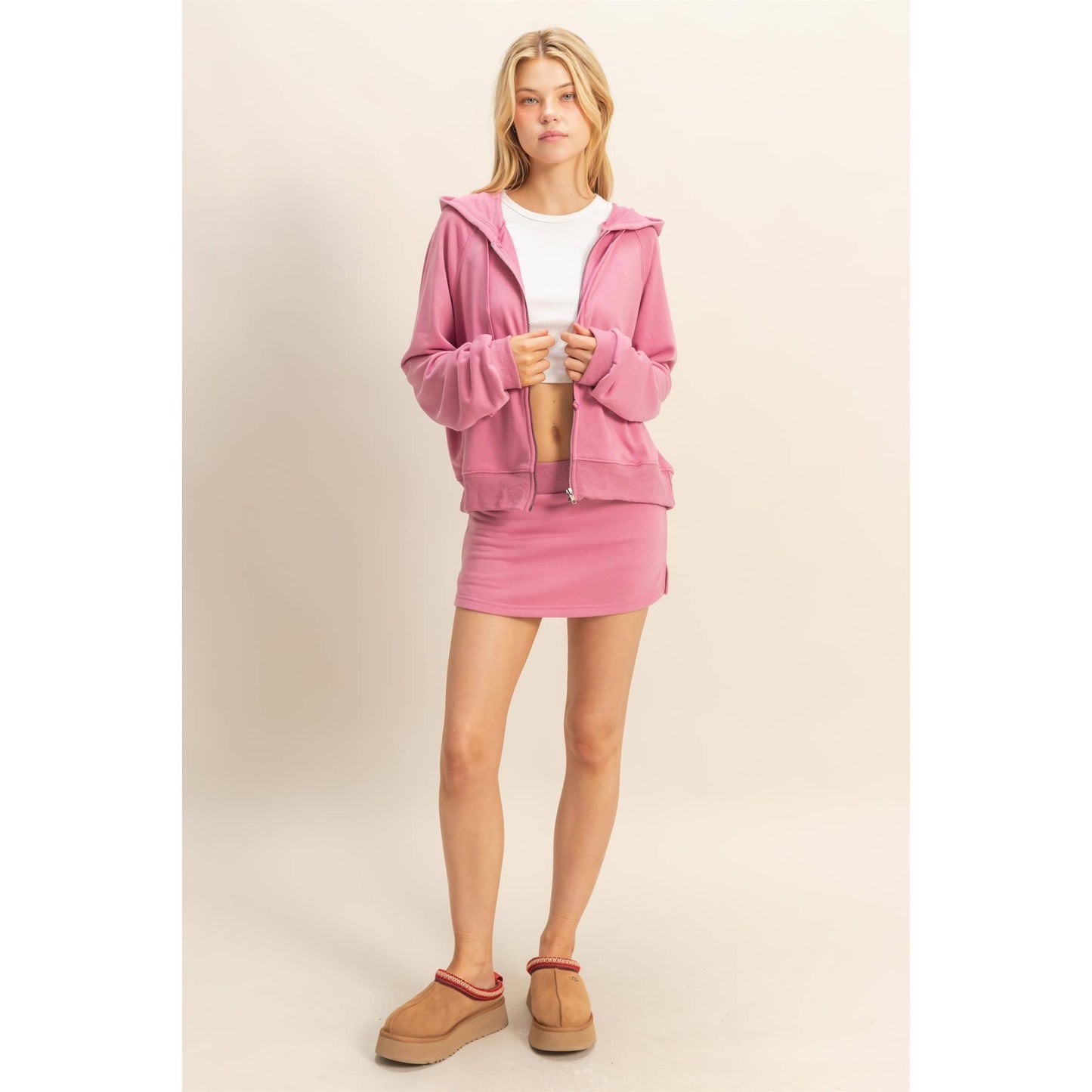HYFVE - Casual Hoodie And Skorts Set