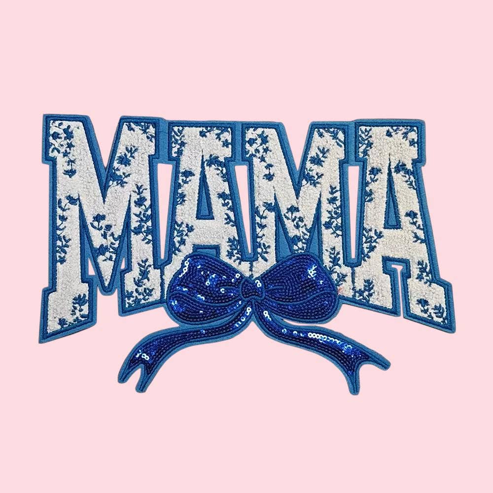 Rosie Posie Patches - MAMA Floral and Coquette Bow Iron On Patch
